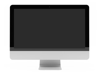 Modern computer screen on white background 3D rendering
