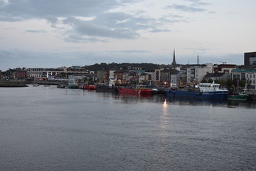 Fototapeta na wymiar Panoramic view of Wexford Quay from Wexford bridge ,Co. Wexford,Ireland