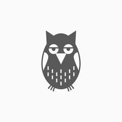 owl icon, bird vector