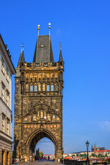 Fototapeta na wymiar Prague Charles bridge tower, Czech Republic
