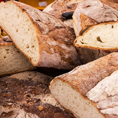 bread cut, white bread loaf homemade