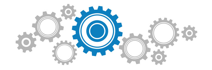 Zahnräder Banner - leerer Teller