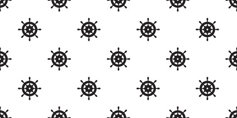 helm Seamless Pattern Anchor vector isolated maritime Nautical boat ocean sea wallpaper background white