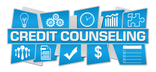 Credit Counseling Blue Up Down Symbols 