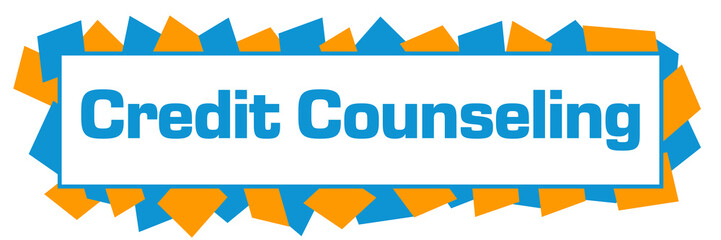 Credit Counseling Blue Orange Random Shapes Horizontal 