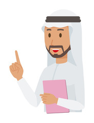 An arab man wearing ethnic costumes is