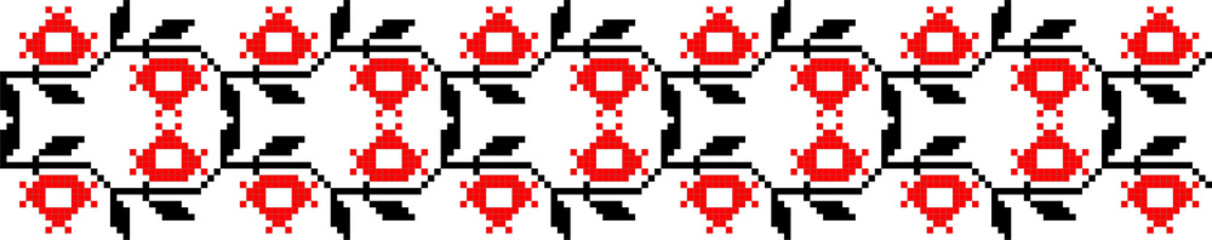 Obraz premium Traditional Romanian folk art knitted embroidery pattern