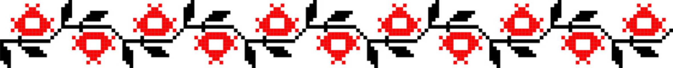 Traditional Romanian folk art knitted embroidery pattern