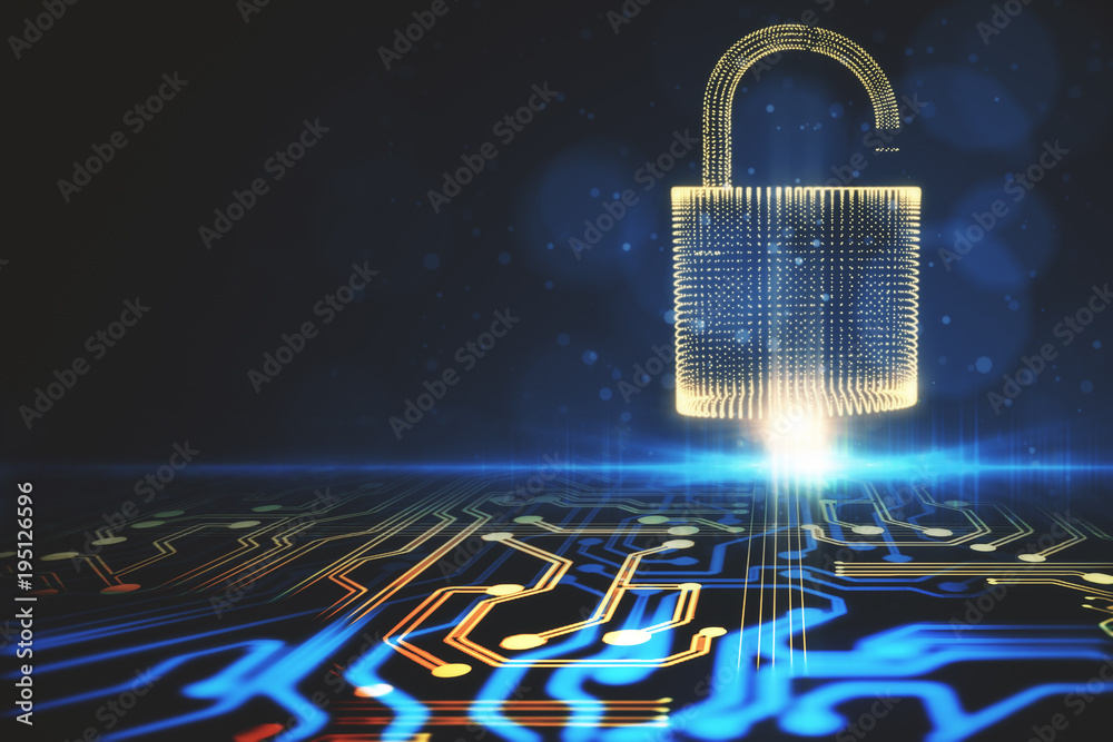 Aufkleber abstract circuit padlock backdrop