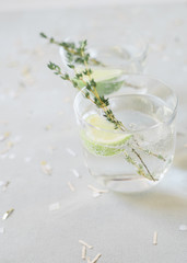 Two cups with a fancy cocktail