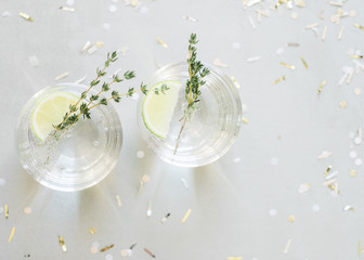 Two cups with a fancy cocktail