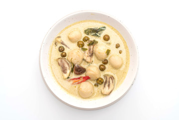 green curry with fish ball