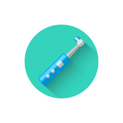 Electric toothbrush icon, illustrated in a flat design style vector illustration. Modern icon of dentistry. Website and design for mobile applications and other your projects
