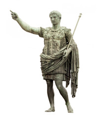 Naklejka premium statue of Caesar in Rome isolated on white
