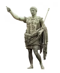 Papier Peint photo Monument historique statue de César à Rome isolated on white