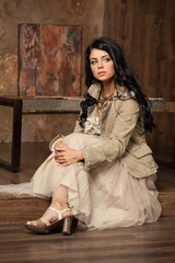 Fototapeta premium Fashion Photo of Young Magnificent Brunette Woman