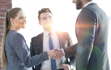business concept .handshake financial partners.