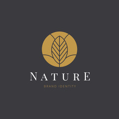  Nature Logo template design for beauty spa, green ,yoga, medicine, organic, vegan food, cosmetic and hotel brand identity. 