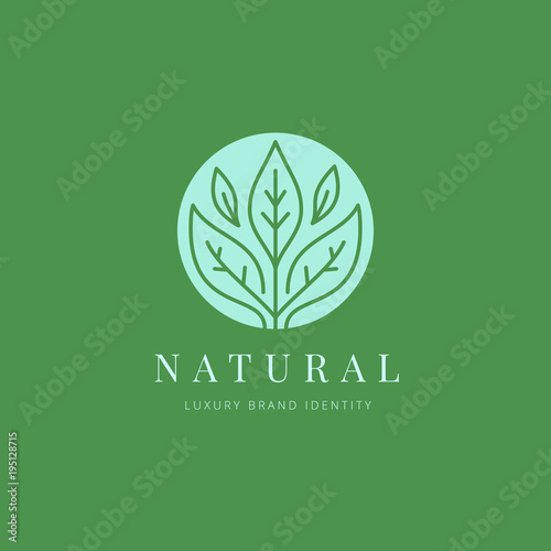 Nature Logo Template Design For Beauty Spa Green Yoga Medicine