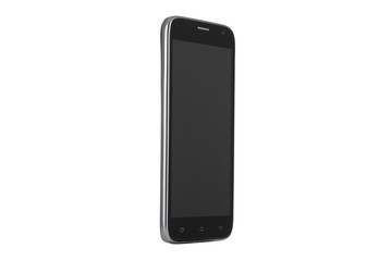 Naklejka premium Black screen of smartphone isolated on white background