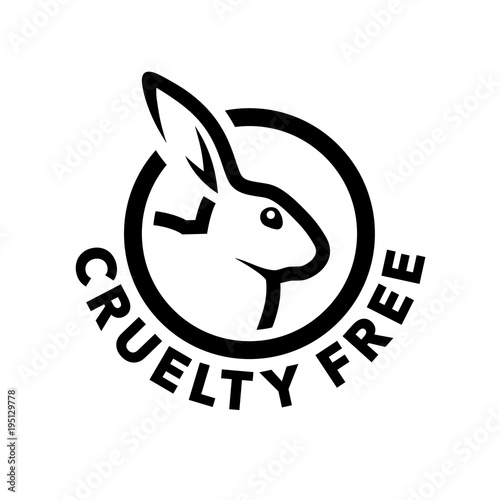 "Cruelty free concept logo design with rabbit symbol. Not tested on
