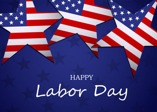Labor Day. USA Labor Day background. Stars of USA flags