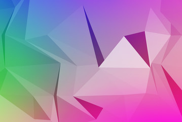Vector art of faceted 3d crystal colorful shapes.