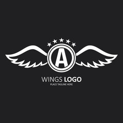 Initial letter A with wings icon design
