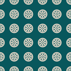Car wheel vector illustration on a seamless pattern background