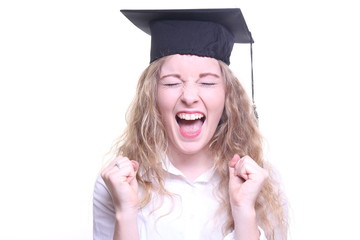 Caucasian woman graduated