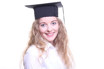 Caucasian woman graduated