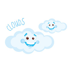 Happy clouds vector illustration