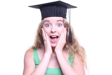 Caucasian woman graduated