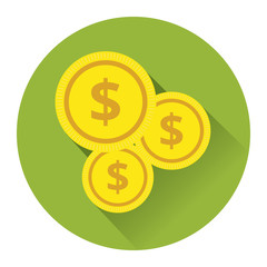 Gold Coins with Dollar Currency Sign