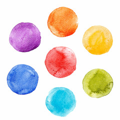 Watercolor rainbow spot vector set