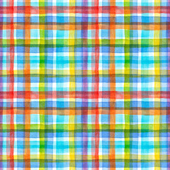 Watercolor rainbow stripes vector pattern