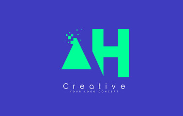 AH Letter Logo Design With Negative Space Concept.