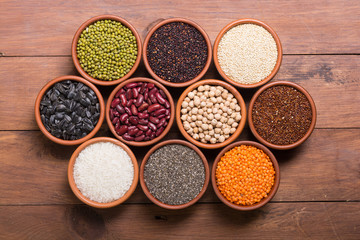 Cereals and beans in bowl