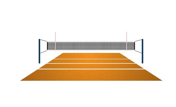 Volleyball net court arena design. Vector illumination