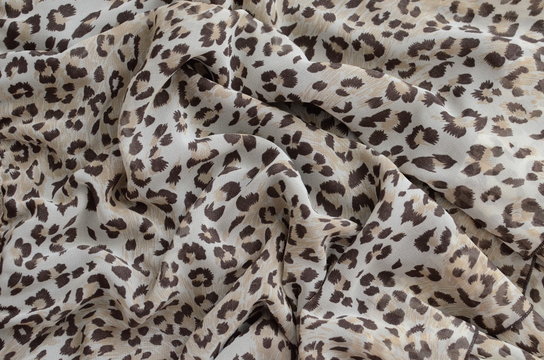 Leopard pattern on chiffon fabric