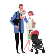 子育て　共働き　夫婦　イラスト
