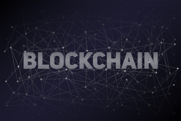 Obraz premium Abstract Digital background of Blockchain. Blocks are connected in space. Vector Illustration.