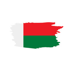 Madagascar flag, vector illustration