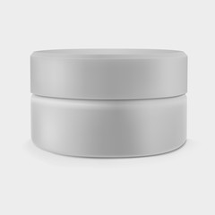 Isolated closed gray cream jar.