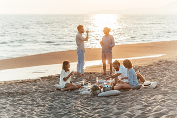 Friends Having Party on the Beach