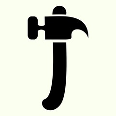 flat, claw, hammer and nai icon