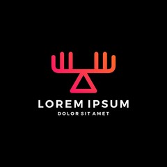 moose triangle antler logo abstract geometric vector icon download