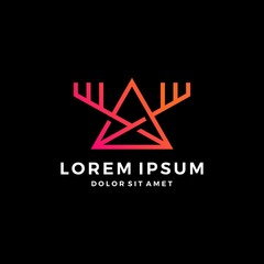 moose triangle antler logo abstract geometric vector icon download