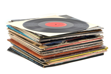 Fototapeta premium Pile de disques 33 tours