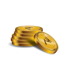 Rupee Gold coin Stack. Financial growth concept with golden coin Rupee.
